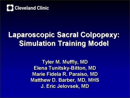 Laparoscopic Sacral Colpopexy: Simulation Training Model