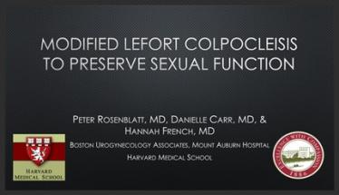 Modified LeFort Colpocleisis to Preserve Sexual Function