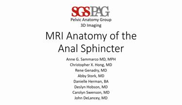 MRI Anatomy of the Anal Sphincter