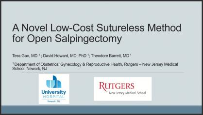 A NOVEL LOW-COST SUTURELESS METHOD FOR OPEN SALPINGECTOMY