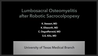 Lumbosacral Osteomyelitis after Robotic Sacrocolpopexy