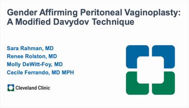 Gender Affirming Peritoneal Vaginoplasty: A Modified Davydov Technique