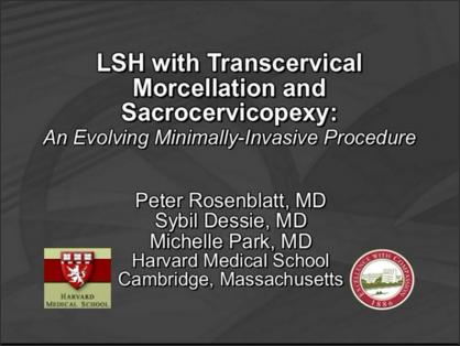 LAPAROSCOPIC SUPRACERVICAL HYSTERECTOMY WITH TRANSCERVICAL MORCELLATION AND SACROCERVICOPEXY FOR THE