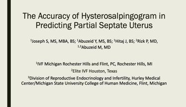 The Accuracy of Hysterosalpingogram in Predicting Partial Septate Uterus