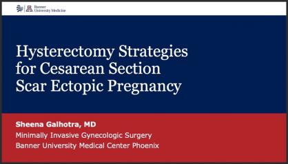 HYSTERECTOMY STRATEGIES FOR CESAREAN SCAR ECTOPIC PREGNANCY