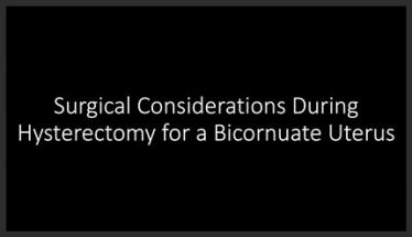 Surgical Considerations During Hysterectomy for a Bicornuate Uterus
