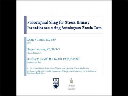 PUBOVAGINAL SLING FOR STRESS URINARY INCONTINENCE USING AUTOLOGOUS FASCIA LATA