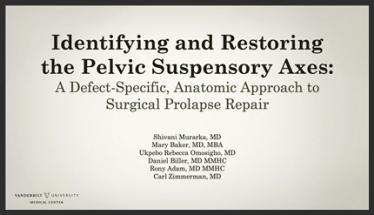 Identifying and Restoring the Pelvic Suspensory Axes: A Defect-Specific, Anatomic Approach to Surgic