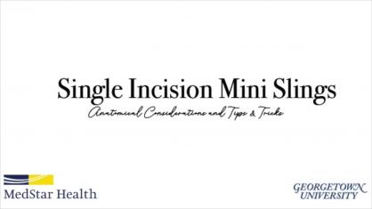 The Single-incision Mini Sling: Anatomical Considerations and Tips & Tricks