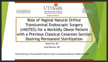 Role of Vaginal Natural Orifice Transluminal Endoscopic Surgery (vNOTES) for a Morbidly Obese Patien