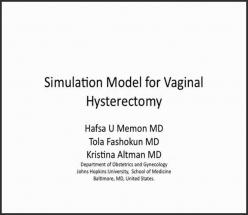 SIMULATION MODEL FOR VAGINAL HYSTERECTOMY