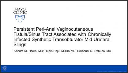 PERSISTENT PERI-ANAL VAGINOCUTANEOUS FISTULA/SINUS TRACT ASSOCIATED WITH CHRONICALLY INFECTED SYNTHE